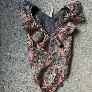 Victoria's Secret brocade Ruffle Bodysuit NWT